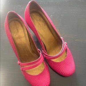 Pink Bos.&Co. Textured Heeled Shoes with Strap